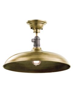 Cobson 1 Light Pendant/Semi Flush - Natural Brass