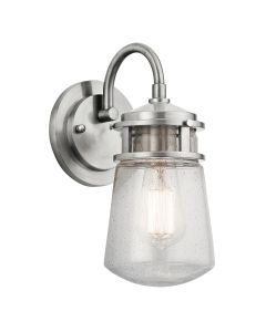 Lyndon 1 Light Small Wall Lantern - Brushed Aluminium