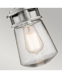 Lyndon 1 Light Small Chain Lantern - Brushed Aluminium