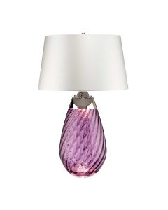 Lena 2 Light Large Plum Table Lamp with Off-white Shade