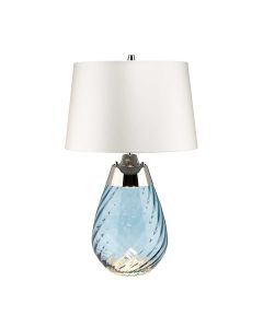 Lena 2 Light Small Blue Table Lamp  with Off-white Shade