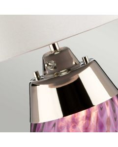 Lena 2 Light Small Plum Table Lamp with Off-white Shade