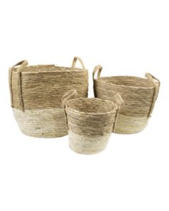 Basket naturel ecru (set of3)*