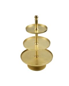 Serving stand round gold 3 tiers 100cm
