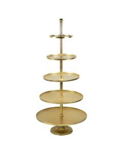 Serving stand round gold 5 tiers 170cm