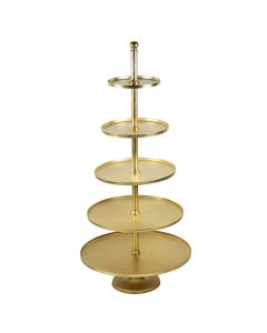 Serving stand round gold 5 tiers 170cm