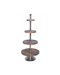 serving stand wood round 4 tiers 120cm