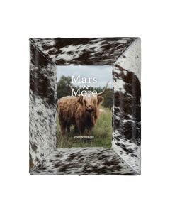 photo frame cow bulge black/ dark brown / white 18x13cm (bos taurus taurus)