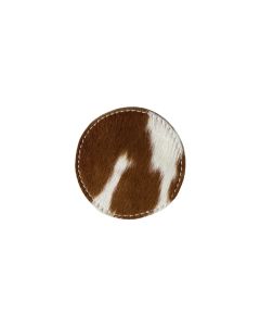 Coaster cow round brown/white Ø9cm (bos taurus taurus)