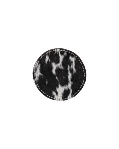 Coaster cow round black/white Ø9cm (bos taurus taurus)