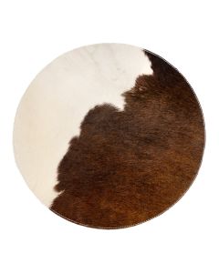 placemat cowhide round brown/white Ø38cm (bos taurus taurus)