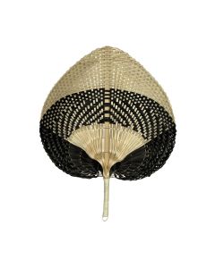 bamboo fan block black/natural 40cm