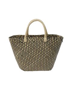 seagrass handbag black/natural 30cm