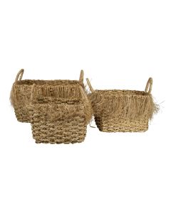 seagrass basket fraying rectangle (set of 3)