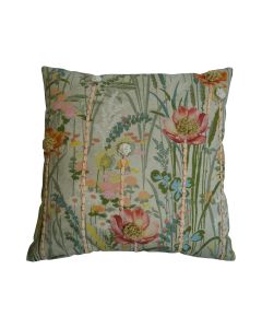 cushion embroidered wild flower pink 45x45cm