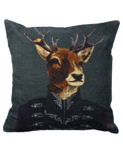 cushion velvet aristo deer green right 50x50cm