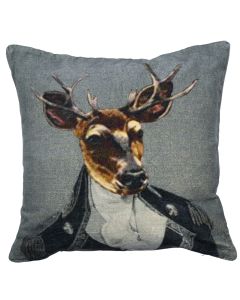 cushion velvet aristo deer grey right 50x50cm