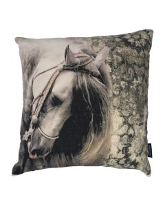 cushion velvet horse 45x45cm