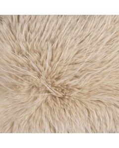 cushion teddy long hair tuft beige 45x45cm