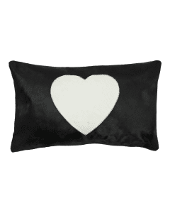 *cushion cow heart black 30x50cm (bos taurus taurus)*