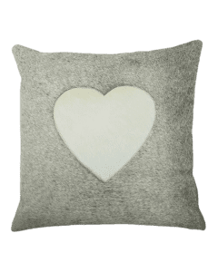 Cushion cow heart grey 45x45cm (bos taurus taurus)