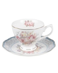 Cup and saucer 12x9x7 cm / Ø 15x2 cm / 220 ml - pcs