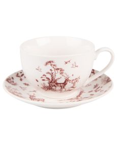 Cup and saucer 12x9x6 cm / Ø 14x2 cm / 200 ml - pcs