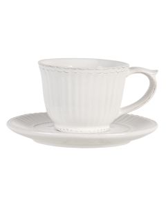 Cup and saucer 12x9x7 cm / Ø 15x2 cm / 150 ml - pcs