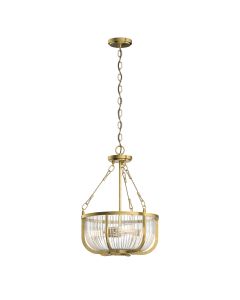 Roux 3 Light Pendant/ Semi-Flush - Brass