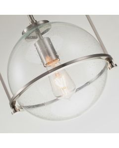 Somerset 1 Light Medium Pendant - Nickel/Clear