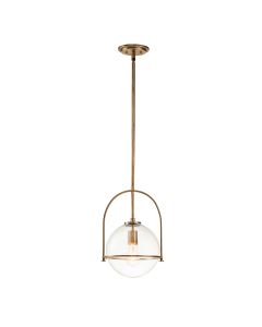 Somerset 1 Light Medium Pendant - Brass/Clear