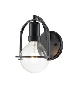 Somerset 1 Light Wall Light - Black/Clear