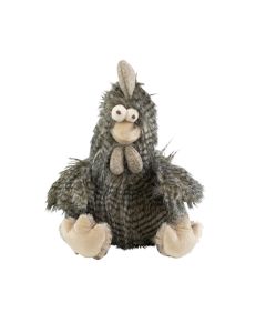 cuddly toy long hair rooster grey 21cm