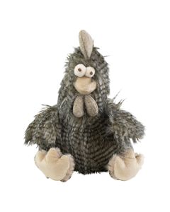 cuddly toy long hair rooster grey 29cm