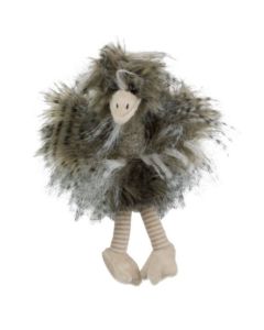 cuddly toy long hair ostrich 28cm
