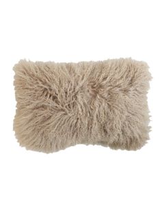 cushion sheep curly hair beige 30x50cm (ovis aries)