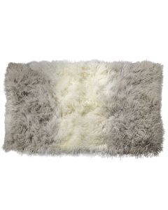 Ombre plaid sheep curly hair white/grey 100x160cm