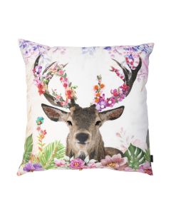 handmade cushion fleury deer flower pink 45x45cm