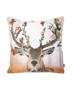 handmade cushion fleury deer butterflies 45x45cm