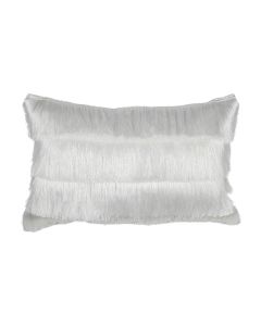 cushion fringes white 30x50cm
