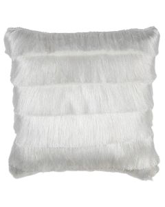 cushion fringes white 45x45cm
