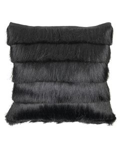 cushion fringes black 45x45cm