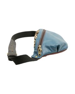fanny pack leather blue 34cm