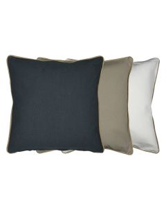 cushion dark grey with jute piping 55x55cm