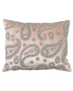 cushion velvet paisley blush pink 35x45cm