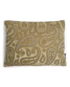 cushion velvet paisley gold 35x45cm