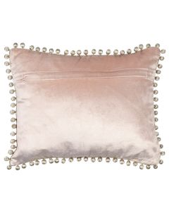 cushion velvet pom pom blush pink 35x45cm