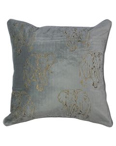 cushion velvet grey elephant 45x45cm