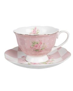 Cup and saucer 12x9x6 cm / Ø 14x2 cm / 200 ml - pcs