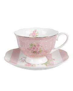 Cup and saucer 12x9x6 cm / Ø 14x2 cm / 200 ml - pcs